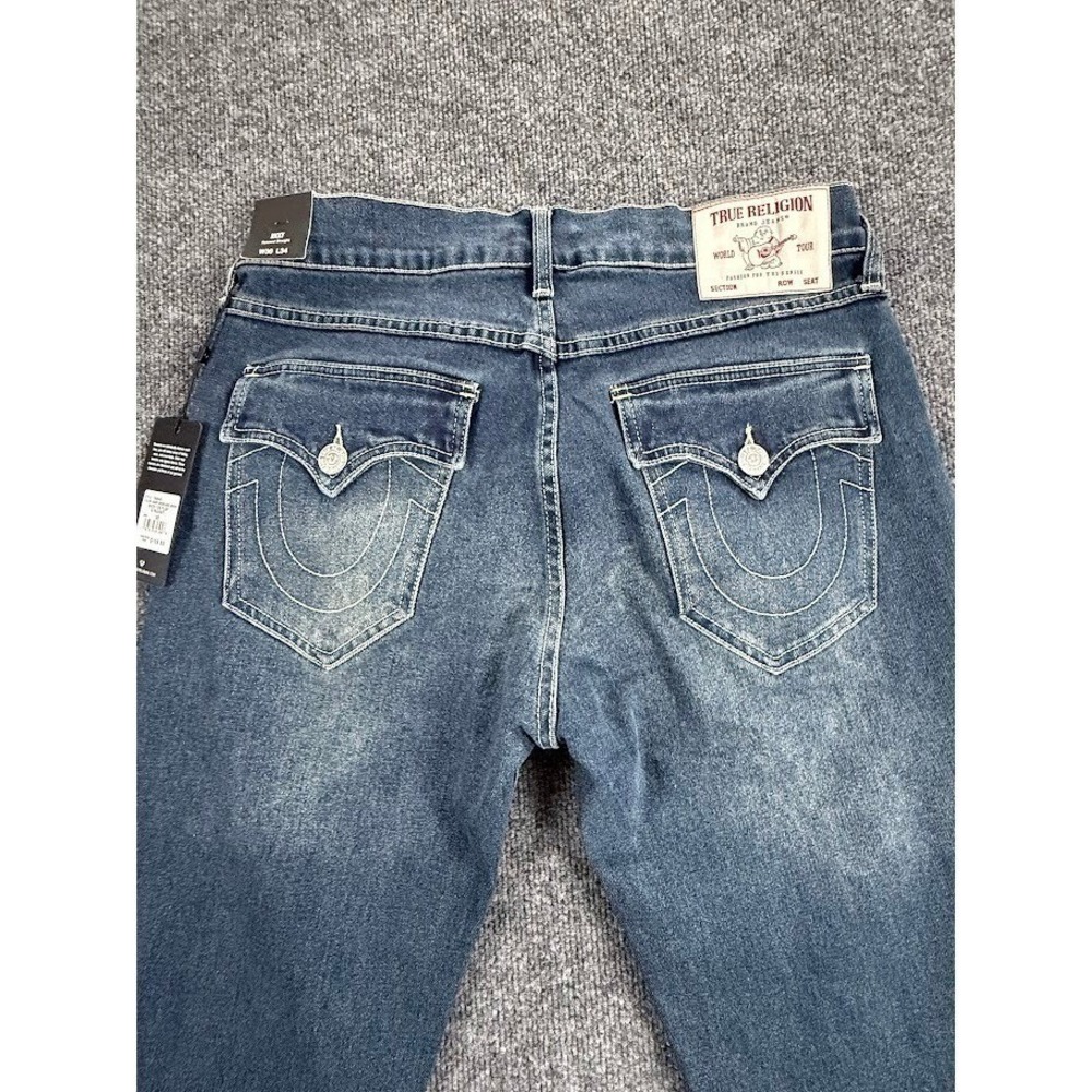 True Religion Ricky Relaxed Straight  30x34 Jeans Dark Woodland Wash NWT 700645 - Picture 12 of 16